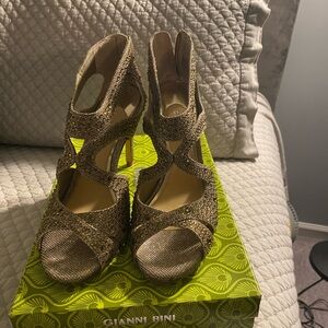Gianni Bini Sparkling Gold Heels